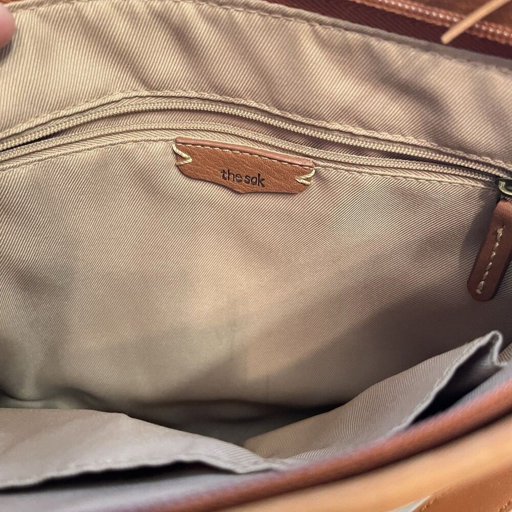 The Sak Rust Brown Melrose Crossbody Leather Bag Boho Western Hippie Career Work - Picture 9 of 12